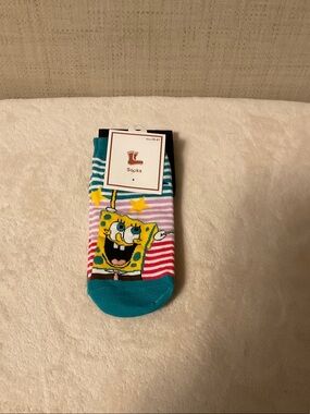 Unbranded Teal & Multicolor Sponge Character Crew Socks